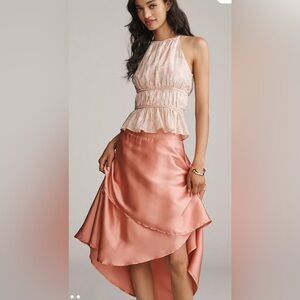 NWT By Anthropologie Silky Tiered Midi Skirt size 12